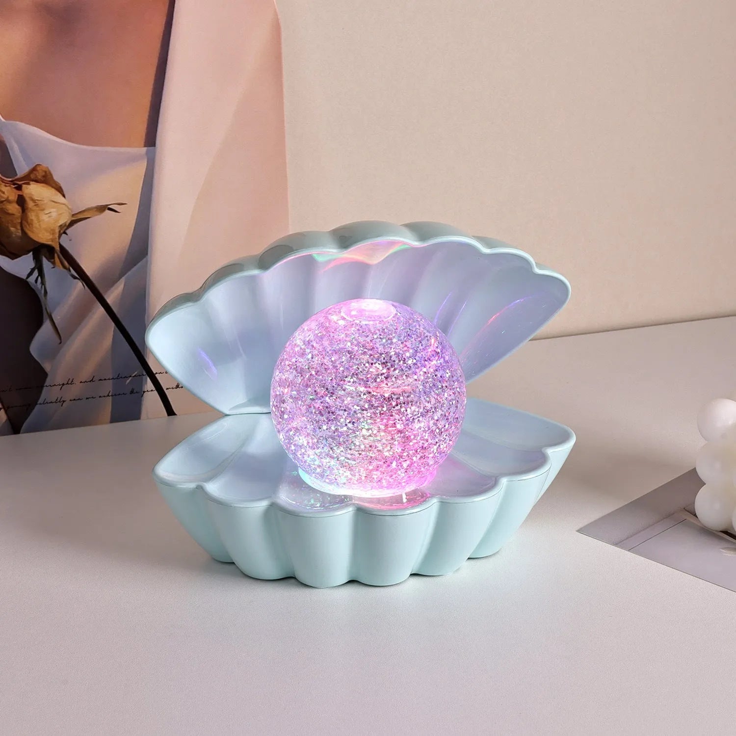 Shell shaped night lamp decorative light 15x18cm low voltage LED
