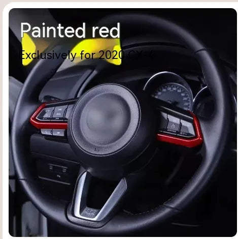 Aluminium alloy steering wheel button decorative stickers in red silver blue colours