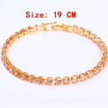 Cubic zirconia tennis bracelet with AAA+ 4mm round stone on copper box chain, 17cm length