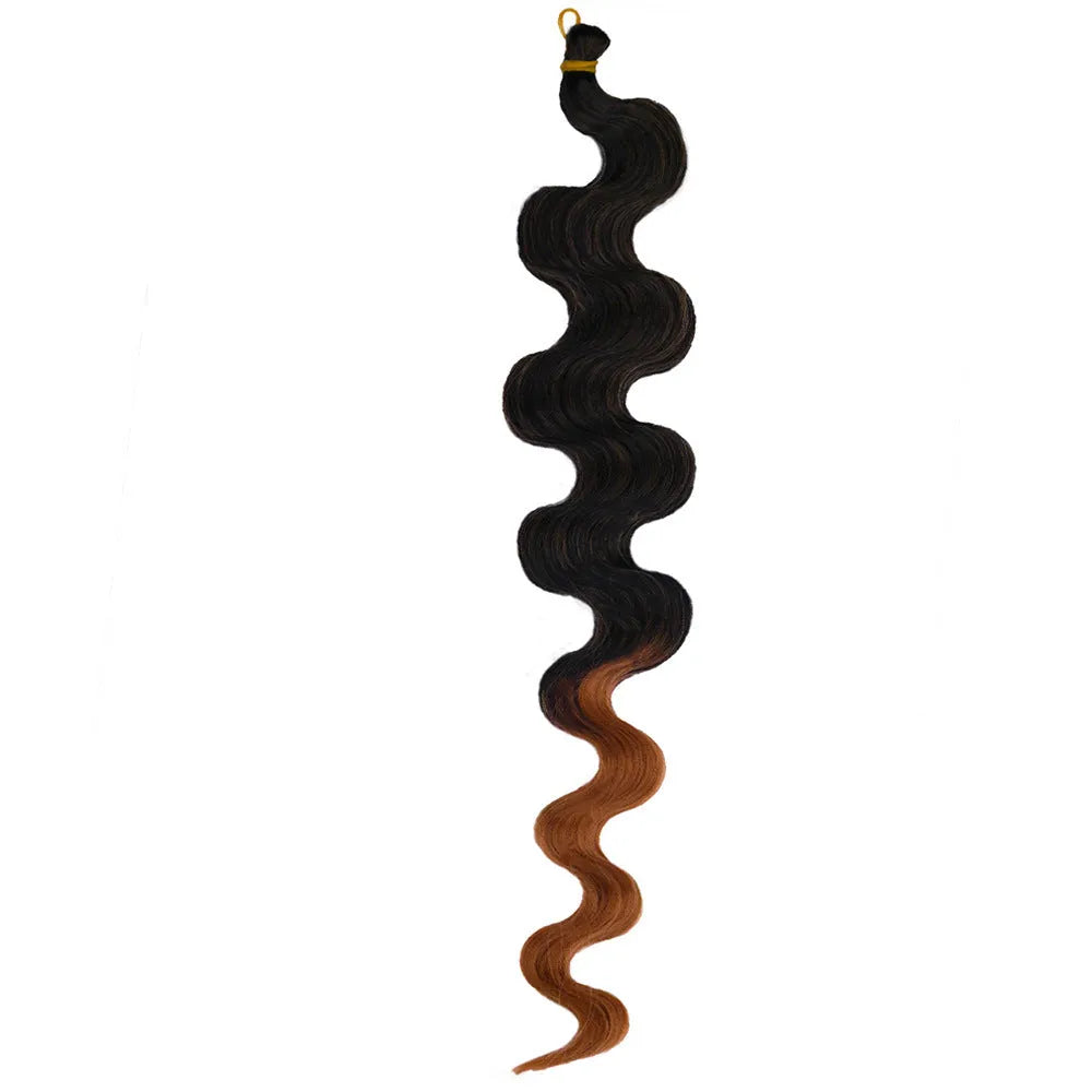 Wine red synthetic crochet braid wig with big loose waves, shown at 24 inches in length.