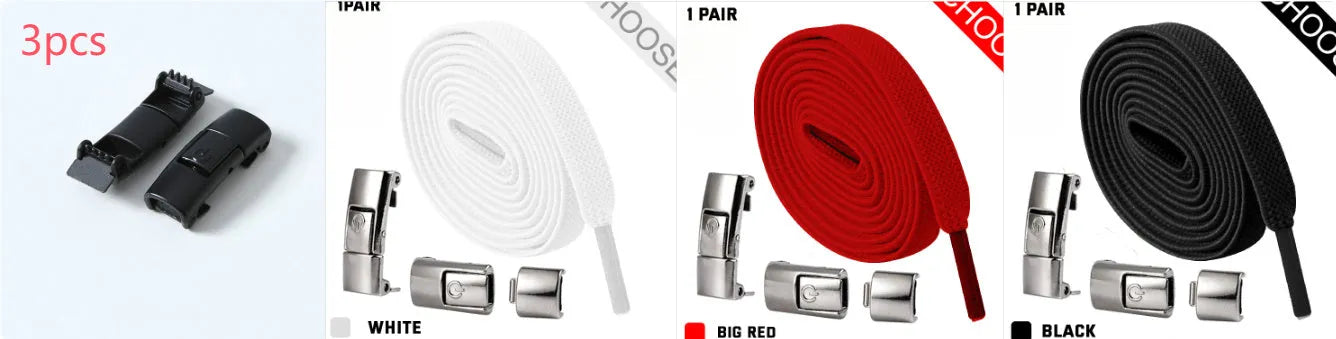 8mm wide press lock elastic shoelaces with flat profile and soft cotton construction