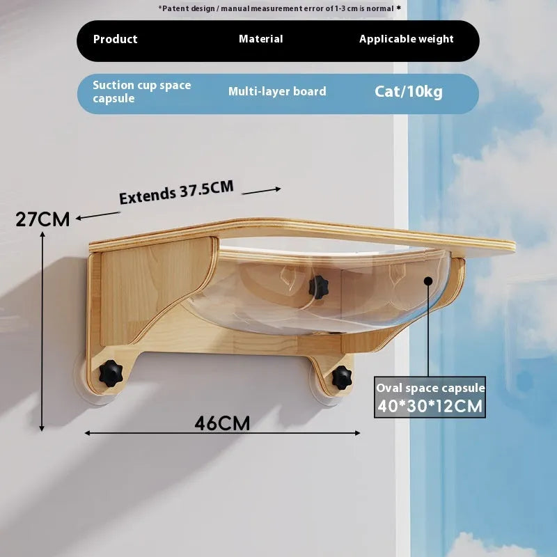 Cat climbing frame with sisal scratching surface in space capsule, square column, or cat head design options