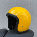 FRP retro half motorcycle helmet shown in cement grey colour for electric motorcycle commuting