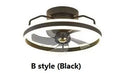 Overhead ceiling fan lamp with light featuring 500mm blades and acrylic lampshade in seven colour options