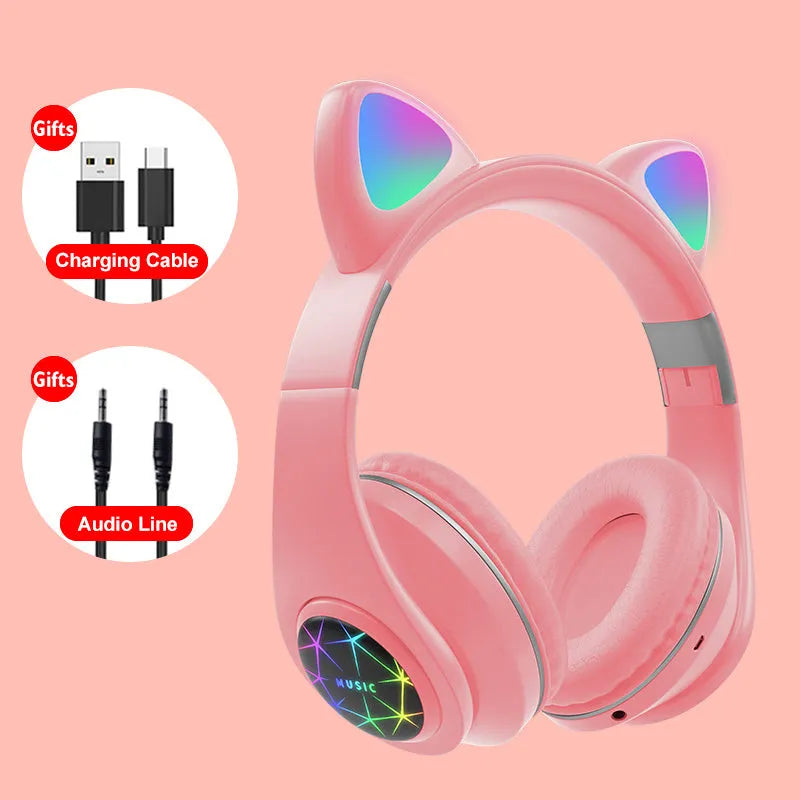 Cat ear wireless Bluetooth sports headset in various colours with head-mounted design