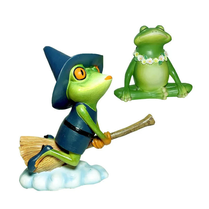 Magic yoga frog ornament in RDW123 colour with European style design for tabletop display