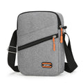 Oxford cloth crossbody commuter bag in silver grey with contrast colour elements