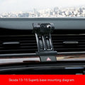Snap-on car phone bracket for ŠKODA vehicles mounted on air vent