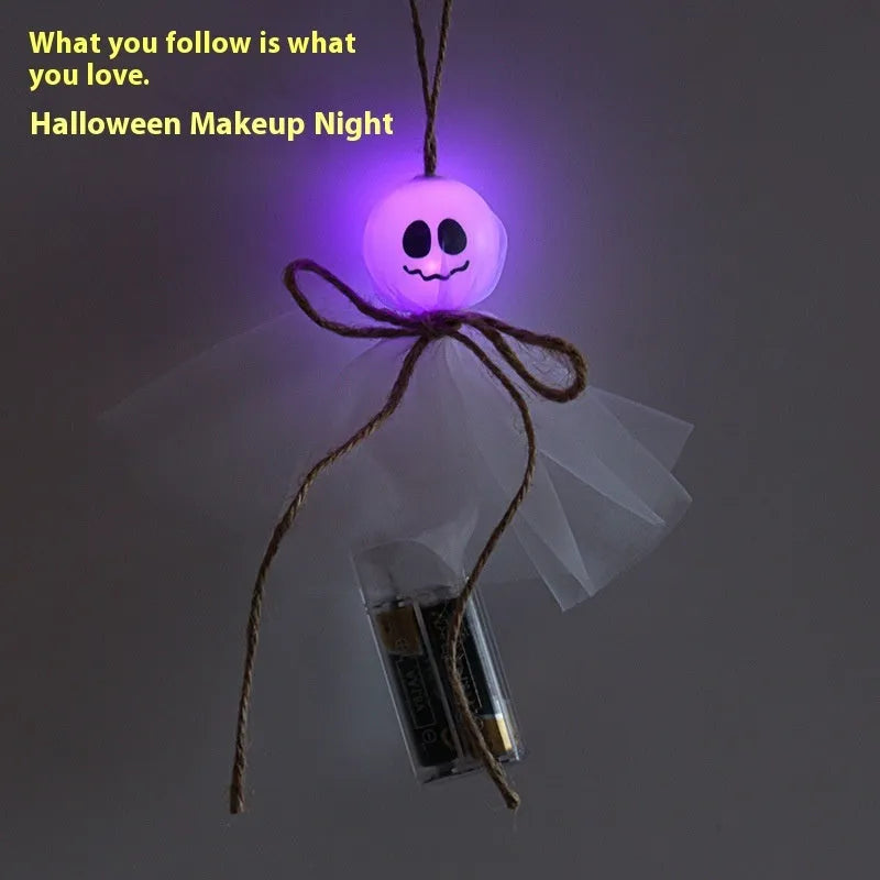 Halloween LED lighting chain with battery box and six ghost colour options for venue decorations