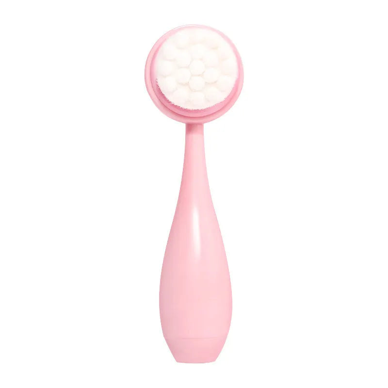 Facial brush three-piece set with coral fleece hair band in purple, gray, white or pink colours