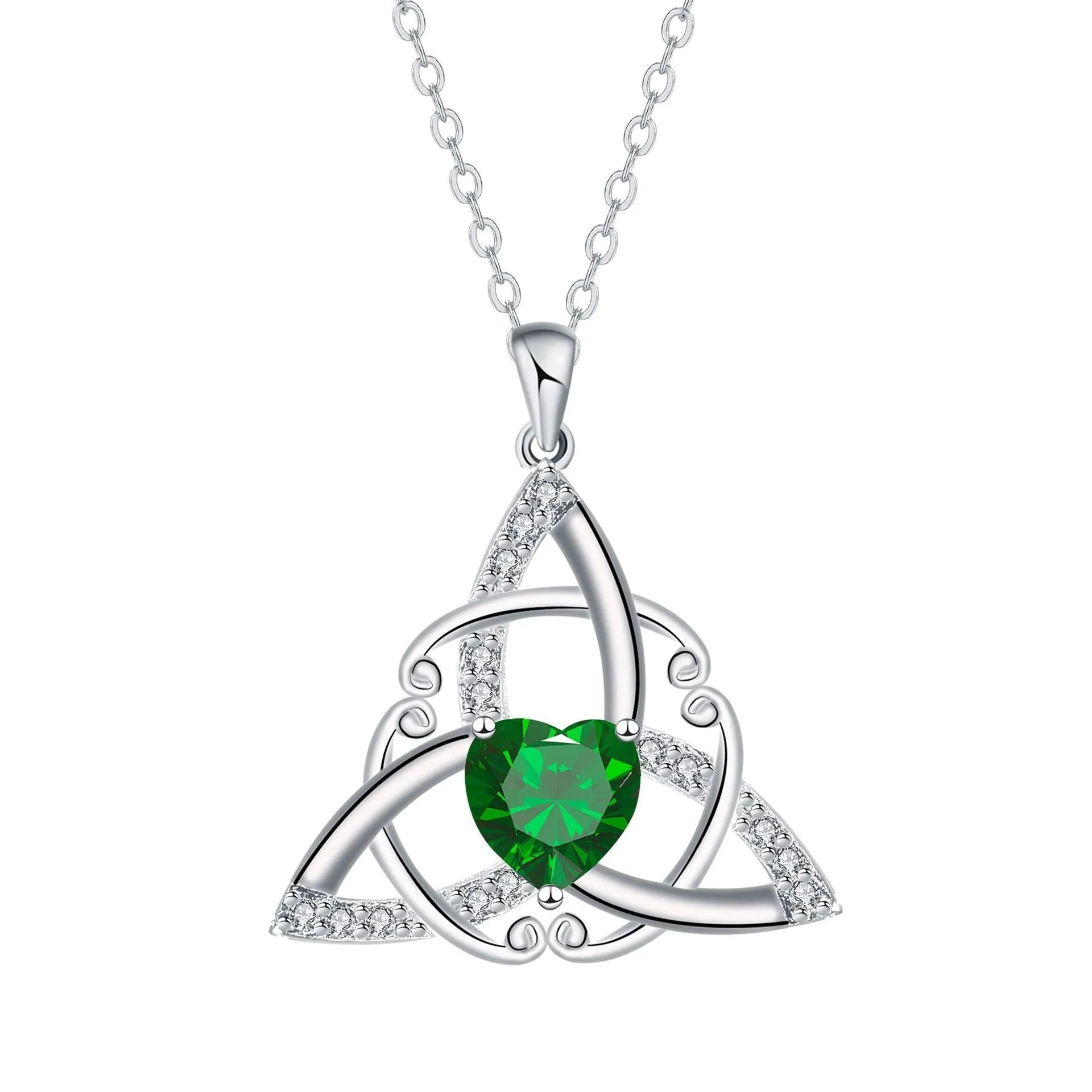 Geometric Celtic knot pendant necklace for women in solid copper with colour finish options.