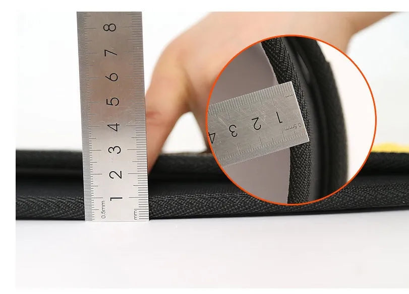 Nylon fitness weightlifting waistband belt in black, red, or yellow, shown in sizes L, M, and XL.