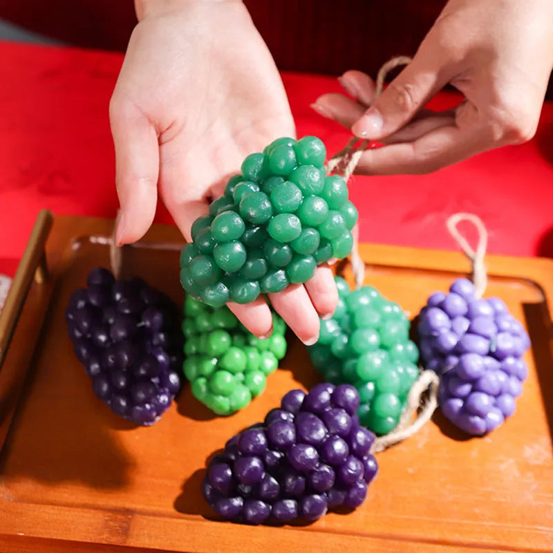Grape cluster handmade soap bar in purple and green colours, 80g weight