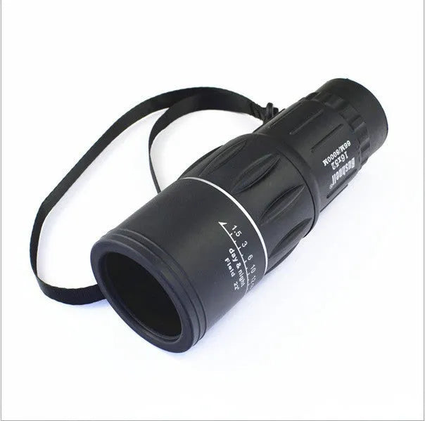 16x52 black monocular with green film HD coating and roof prism system for day and night viewing