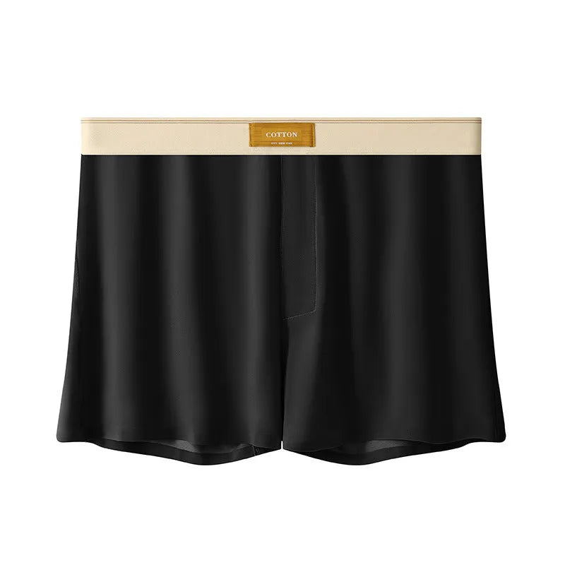Men's solid colour loose fit ice silk underwear in 3-pack