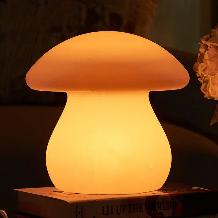 LED night light remote control rechargeable desk lamp waterproof mushroom shape plastic USB