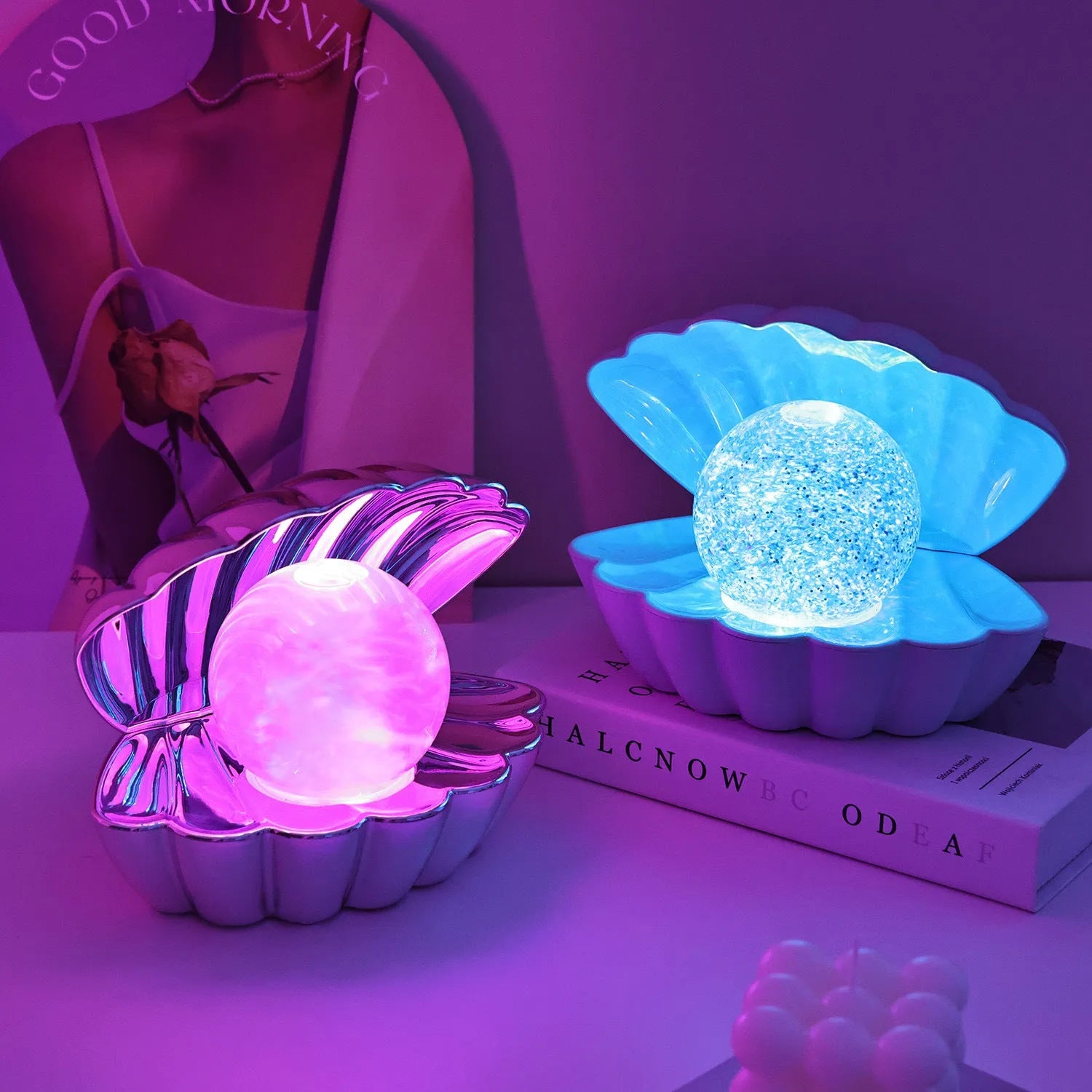 Shell shaped night lamp decorative light 15x18cm low voltage LED