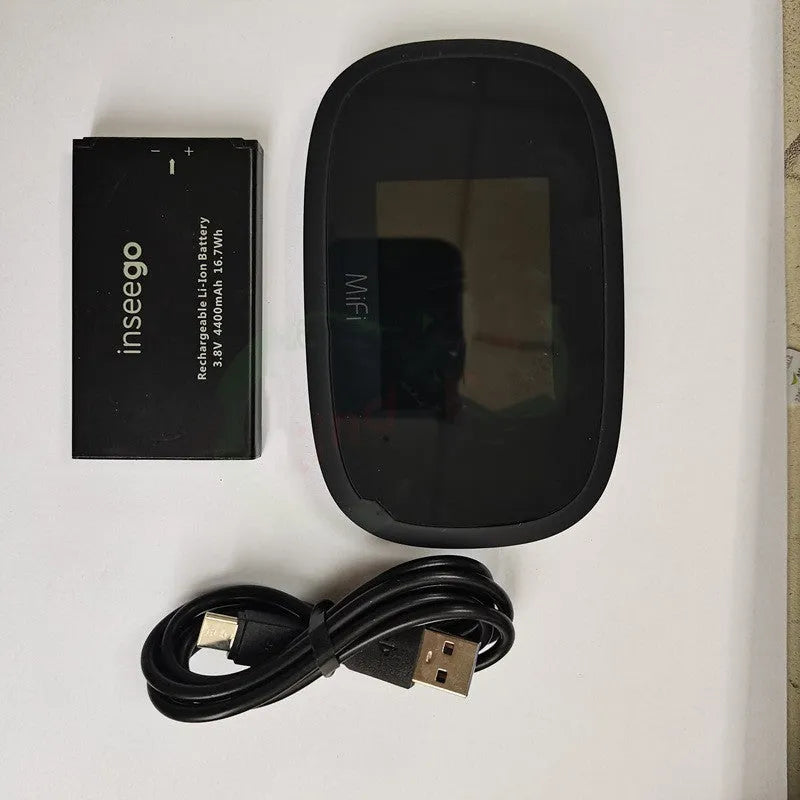 Black MIFI8000 portable 4G wireless router with compact design for mobile internet hotspot.
