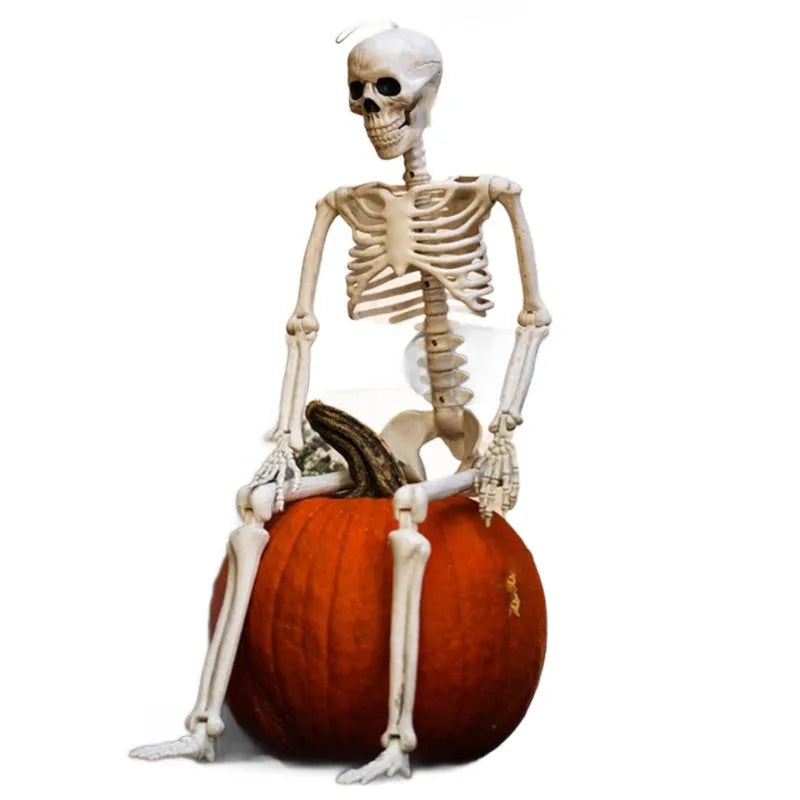 90cm tall plastic Halloween skeleton model with movable joints for outdoor decoration
