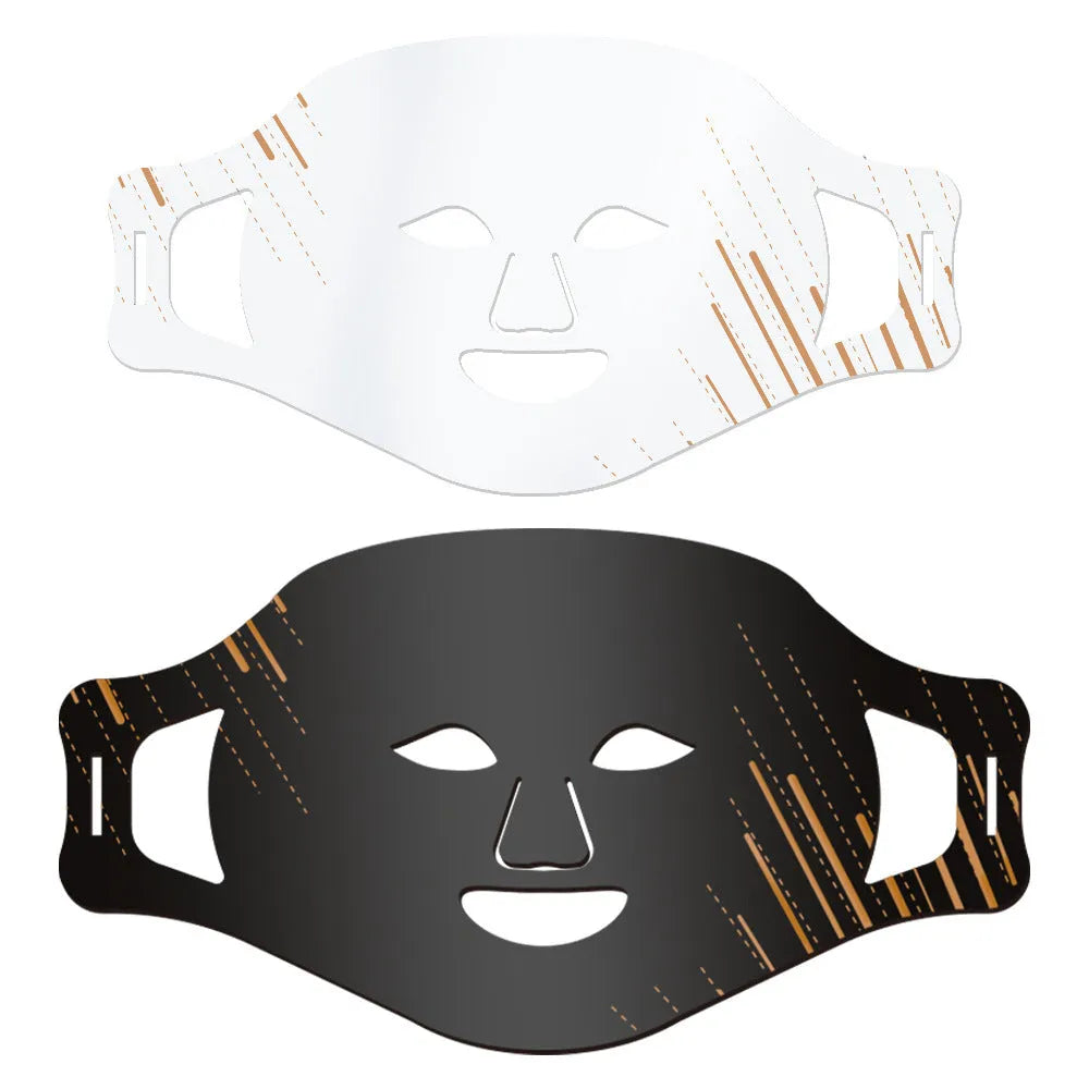 White silicone mask beauty instrument with LED photon light for skin rejuvenation and eye massage