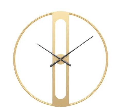 Round metal wall clock with 50cm diameter in black or gold minimalist design