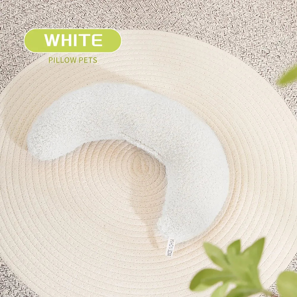 U-shaped cat pillow with adjustable collar in blue khaki white or yellow for cervical protection