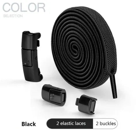 8mm wide press lock elastic shoelaces with flat profile and soft cotton construction