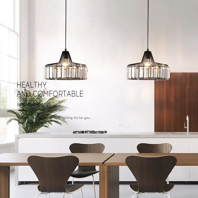 Modern light luxury crystal sun lamp ceiling light in gold or black finish with LED source