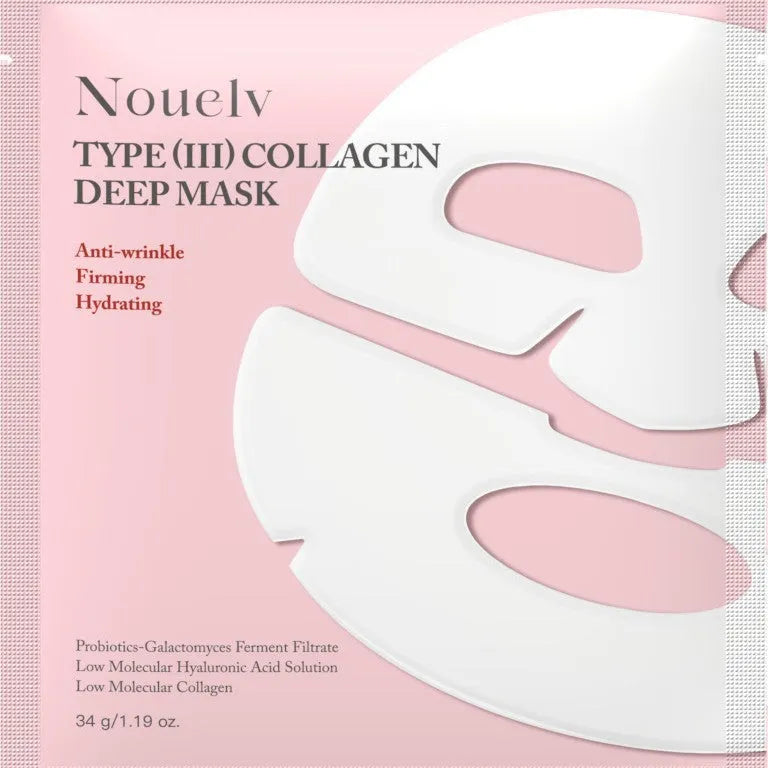 Box of four collagen facial patch masks for moisturising and rejuvenating skin.