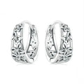 Sterling silver hollow butterfly earrings with zircon stones, 14mm height fashion jewellery