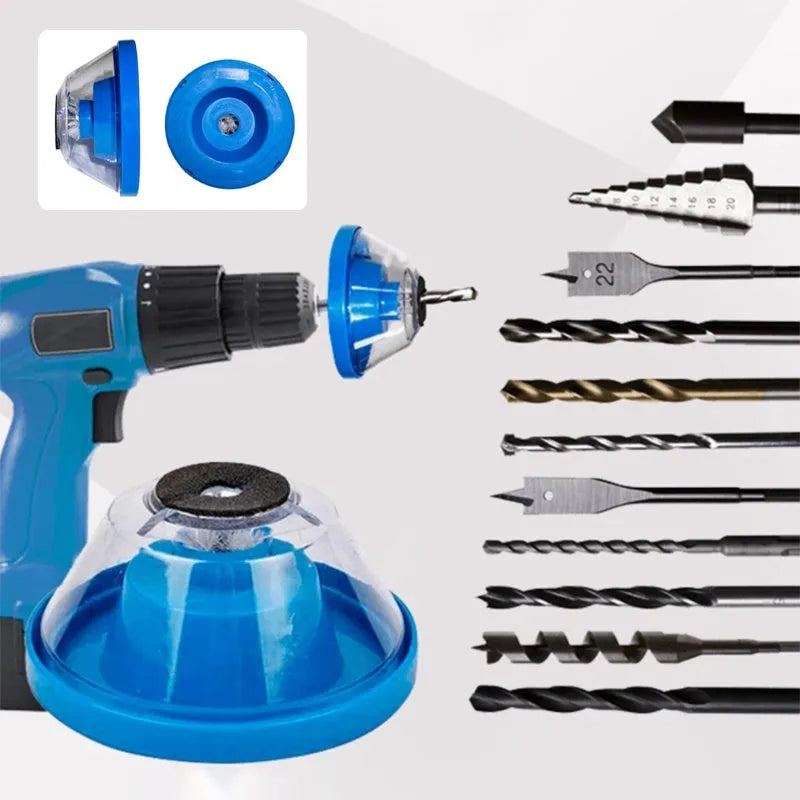 Blue bowl-shaped electric hammer dust cover accessory with sponge and PVC gasket