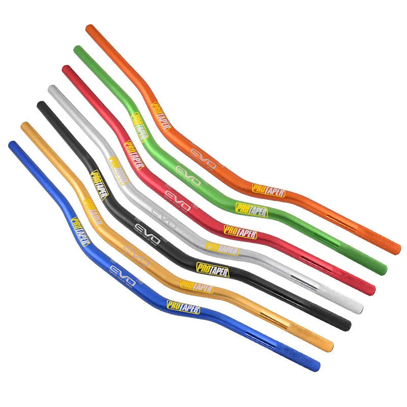 Orange aluminium scrambling motorcycle handlebar showing 28mm diameter and 80cm width dimensions