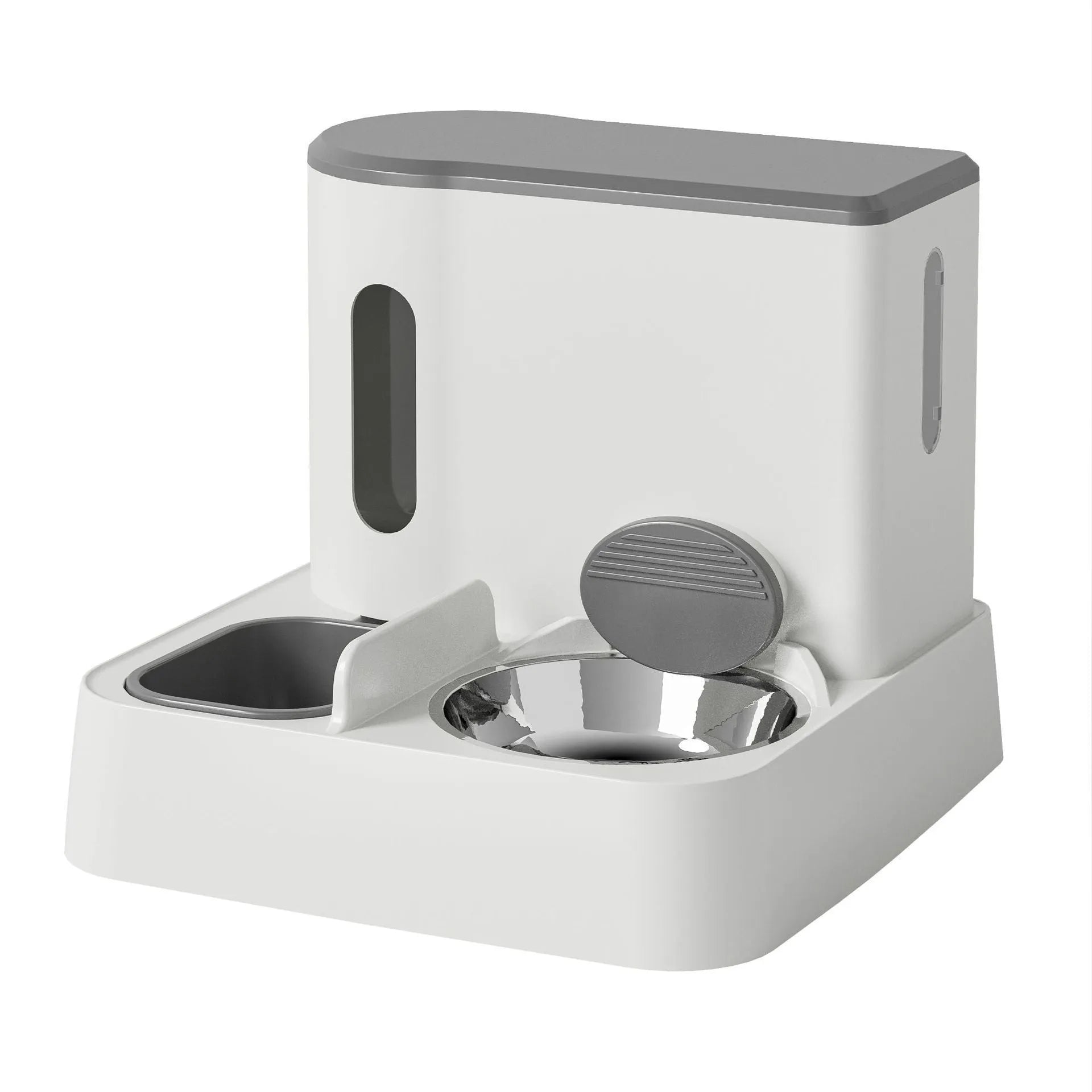 Cat automatic pet feeder water dispenser with integrated double bowl system