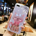 Cat-themed glitter phone case for Apple iPhone models 6 through to X