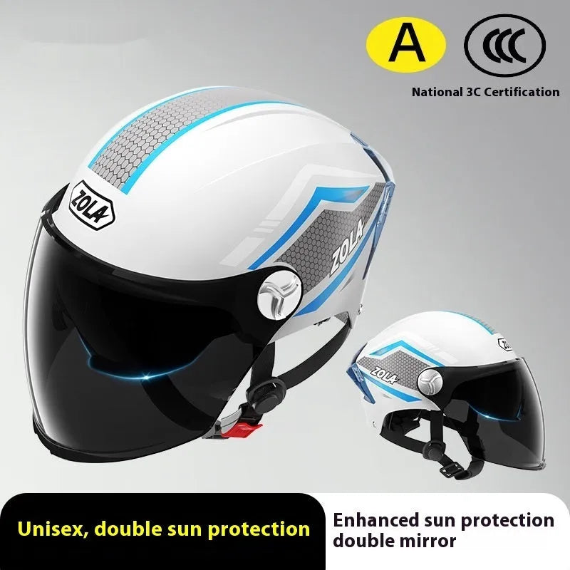 Children's 3C-certified motorcycle half helmet in various colour options with mirror finishes