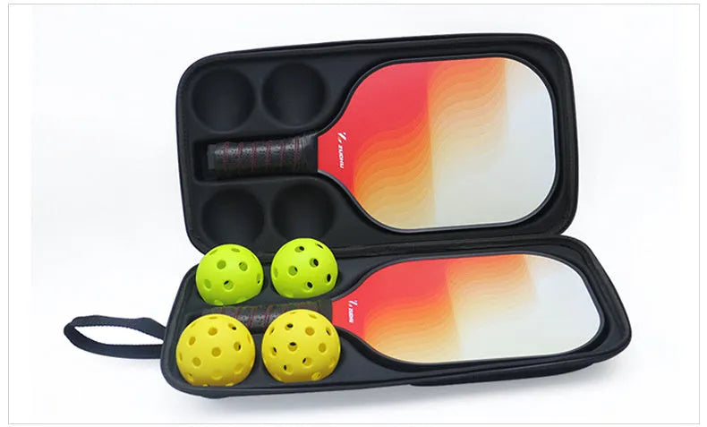 Black EVA pickleball racket storage bag with dual shoulder straps