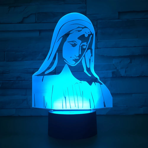 3D LED night light with colourful dual ring pattern on acrylic panel and ABS base.