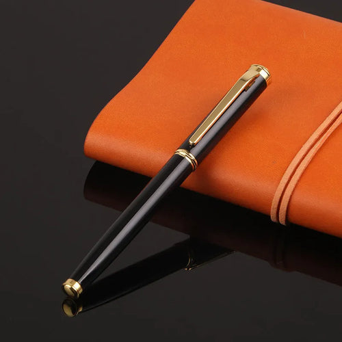 Red and black metal fountain pen with 0.5mm Yijin nib for business and student writing