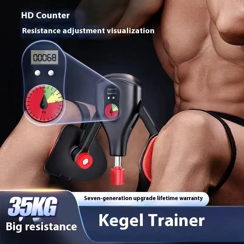 Men's Kegel trainer with PA and fibre glass construction in black or grey with optional straps and handle