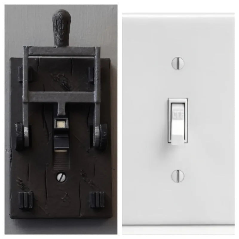 DZ1V1 retro decorative mechanical light switch plate in PLA plastic with single control