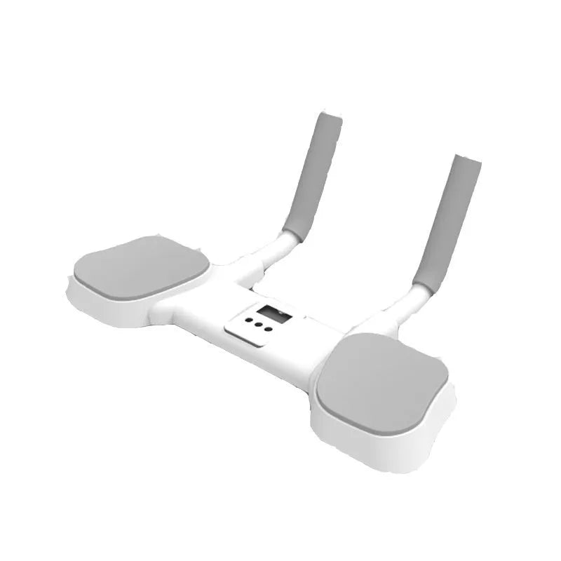 White flat support trainer with alloy aluminium tube frame on a plain background.