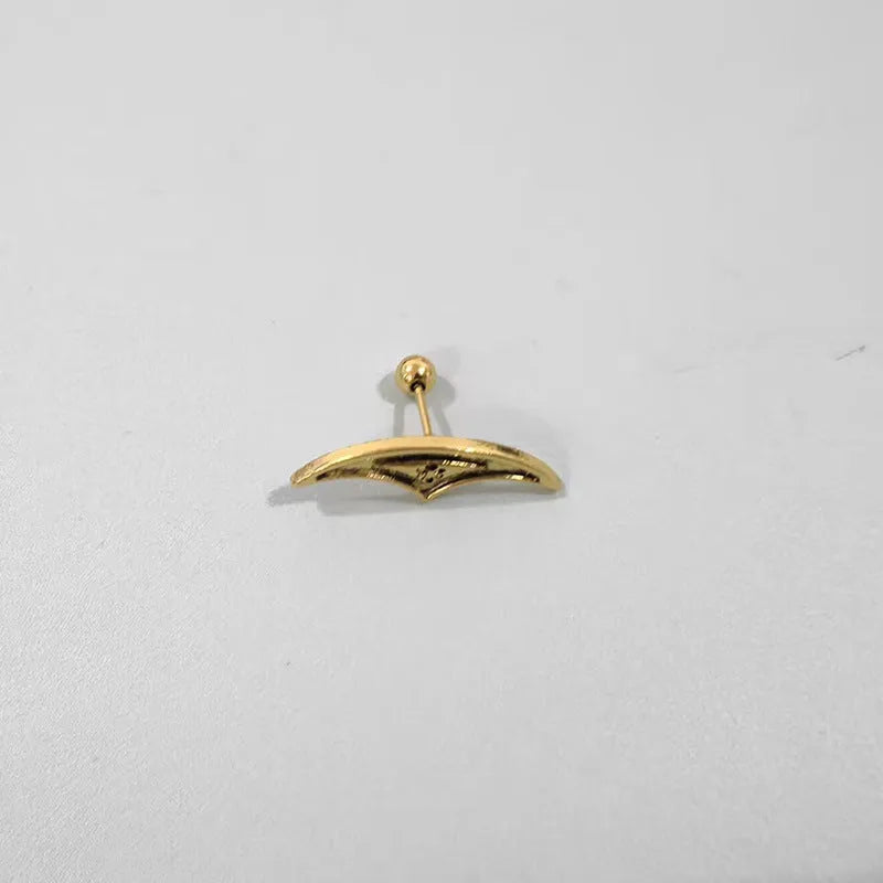 Geometric spider web stud earrings with mesh design in electroplated gold or silver metal finish.