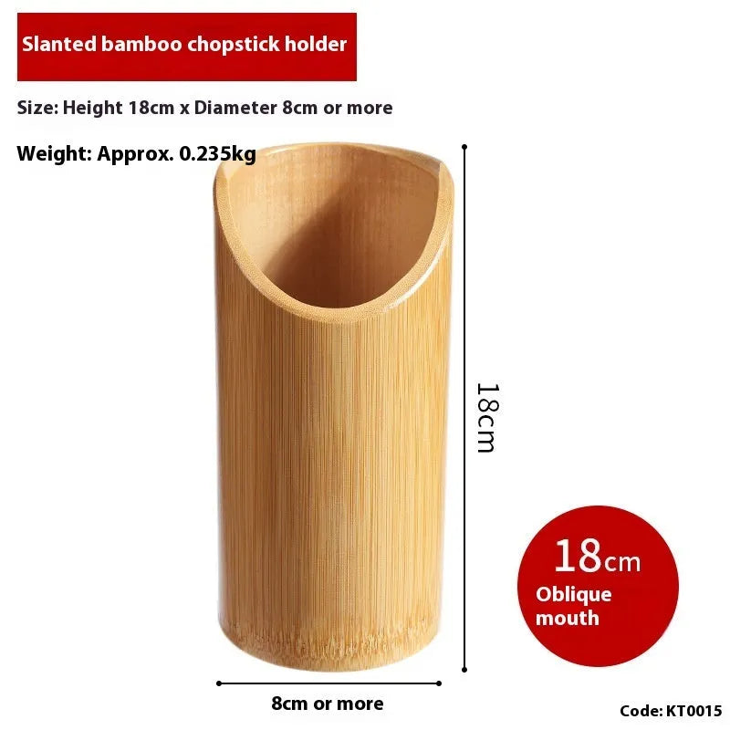 Portable bamboo chopstick holder tube in various sizes and creative designs.
