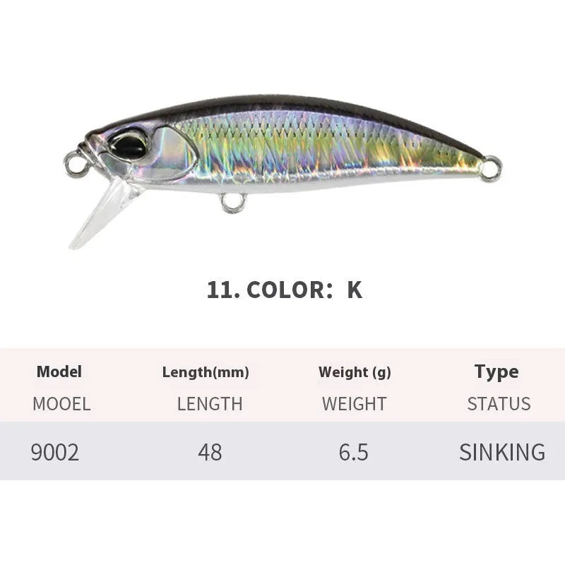 Tossing Japanese submerged Mino fishing lure for mandarin fish and snakehead