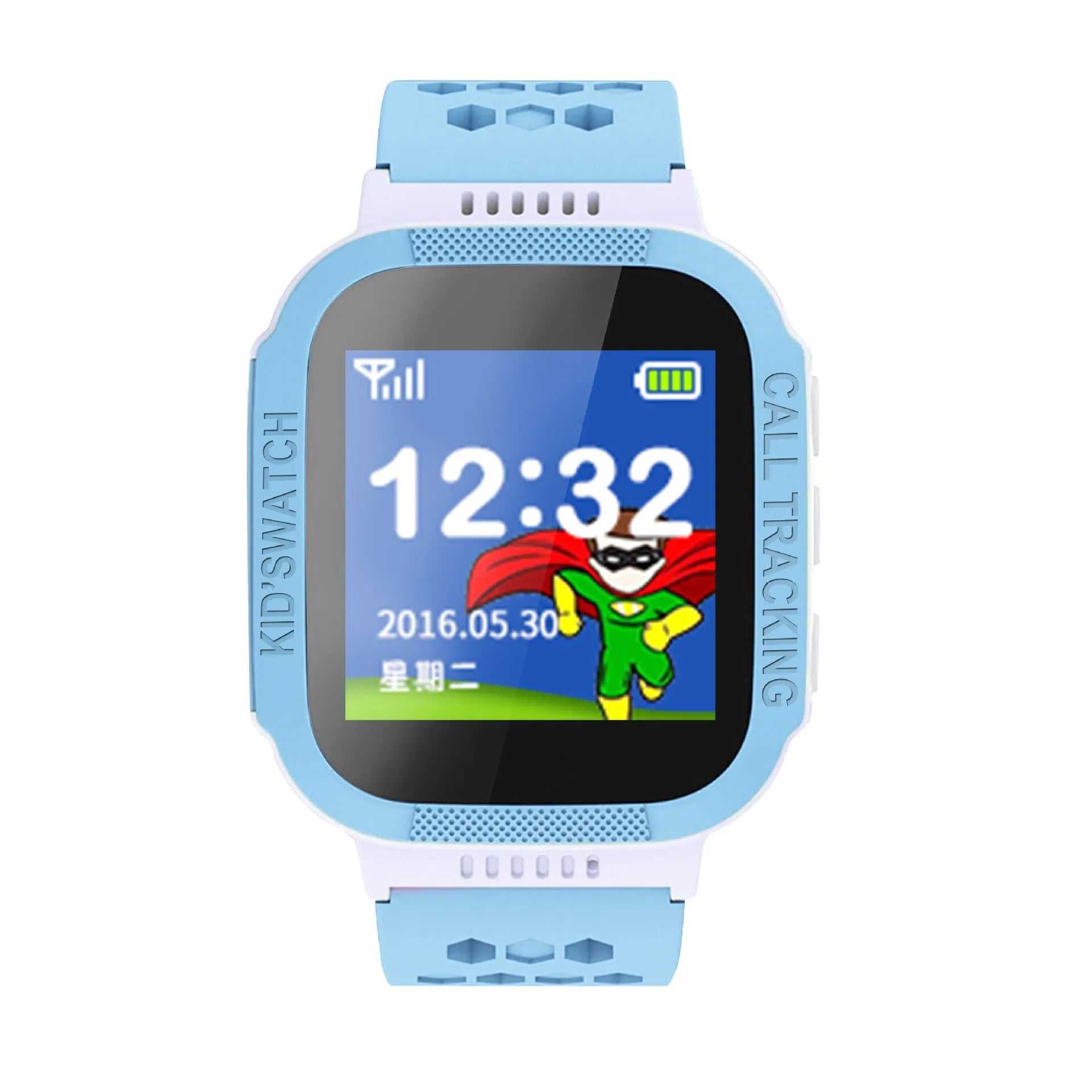 Blue and pink children's phone watch with 1.44 inch IPS colour screen