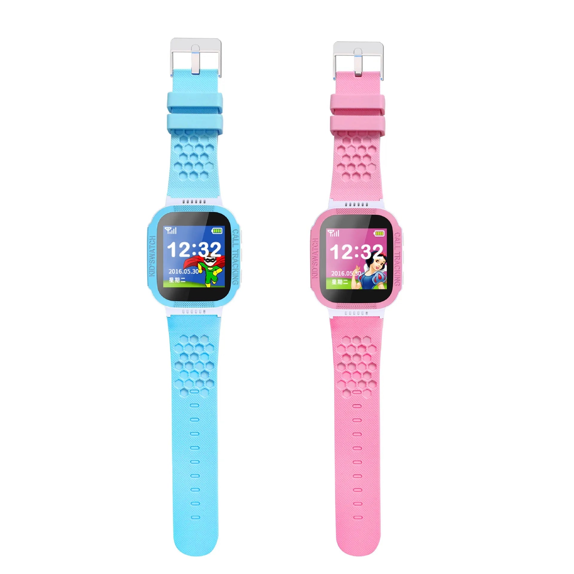 Blue and pink children's phone watch with 1.44 inch IPS colour screen
