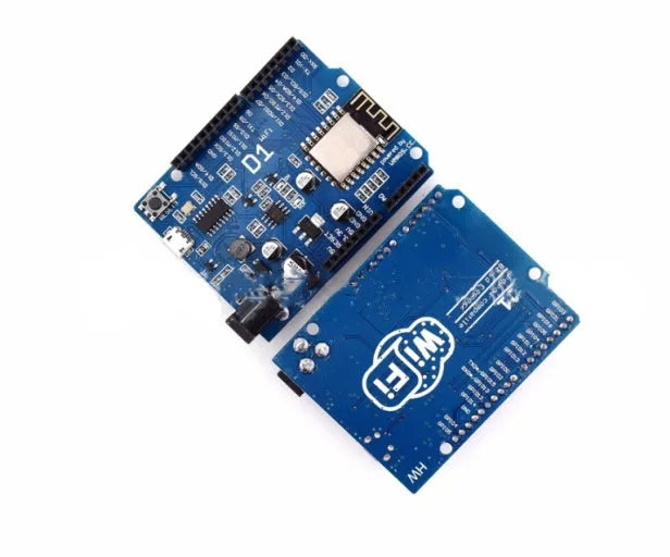 Arduino-compatible Wi-Fi development board with ESP-8266EX chip, I/O pin headers, and USB connector.