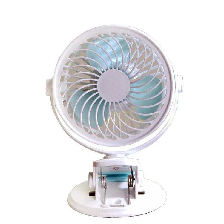 USB clip fan with compact 19cm design for quiet desktop cooling