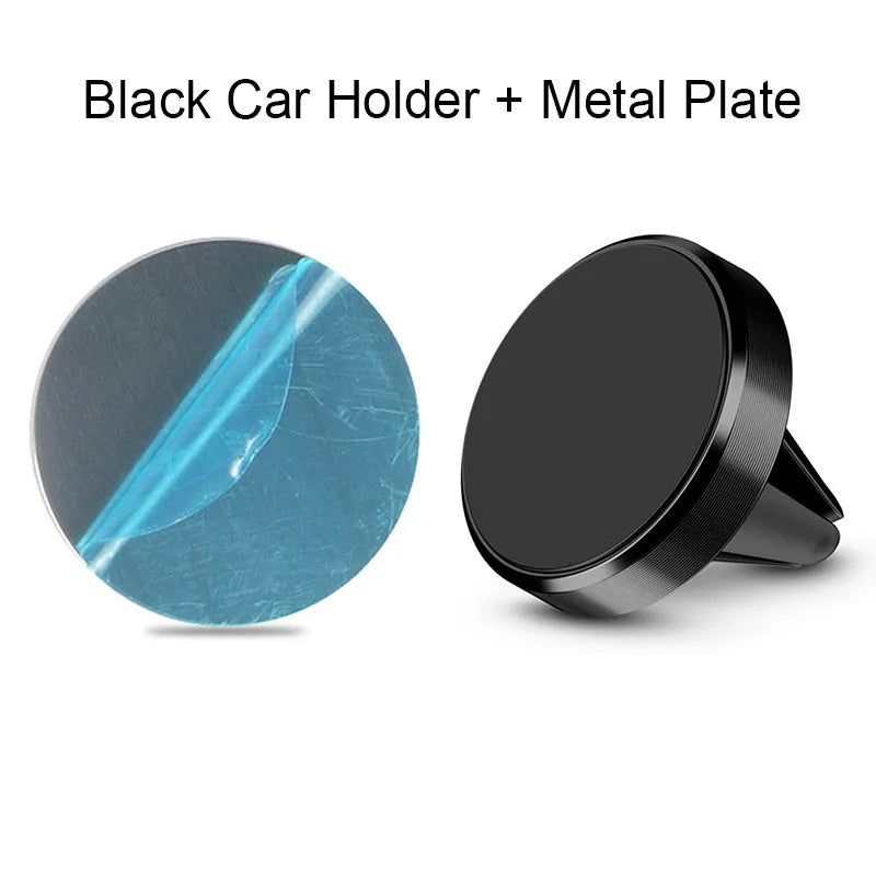 Aluminium magnetic car phone holder in Black, Gold or Silver with CD texture finish