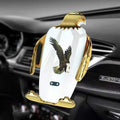 Car phone holder with wireless charging in Eagle design style, showing black and gold colour option
